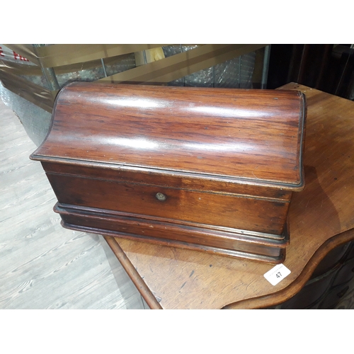 81 - A domed top mahogany box, length 40cm.