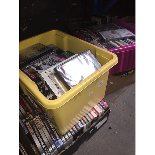 156 - 4 boxes of mainly DVDs, some CDs and computer games