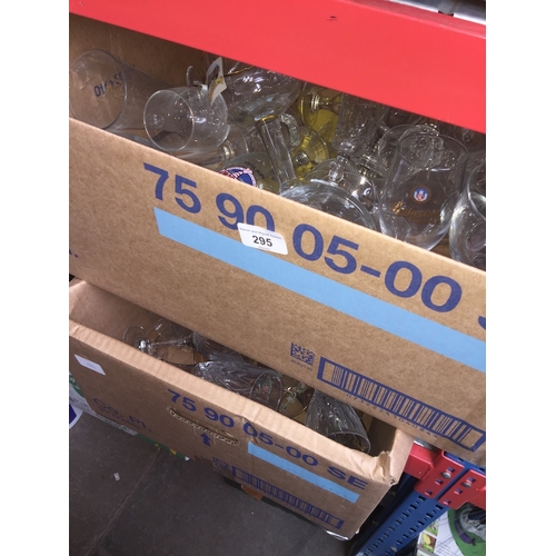 295 - Two boxes of drinking glasses