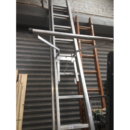 332 - Aluminium extension ladders with ladders standoff.