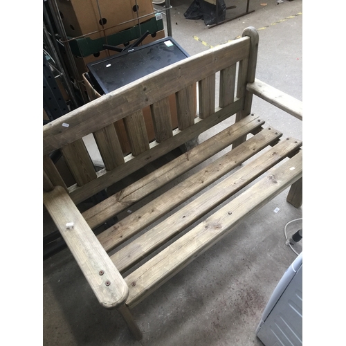 342 - A 2 seater sturdy wooden garden bench