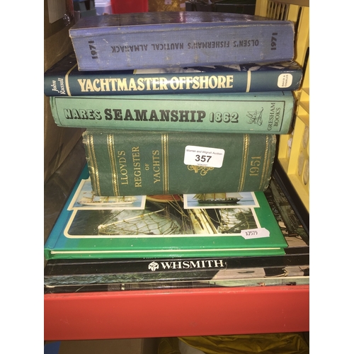 357 - A bundle of books to include Seamanship, LLoyd Register of Yachts 1951, etc.