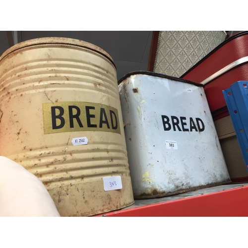 383 - Two vintage bread bins