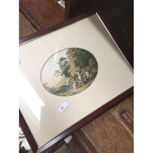 514 - Pair of framed oval landscape small prints