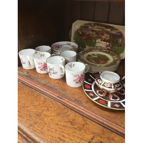 521 - Royal Crown Derby cups and saucers and some pottery