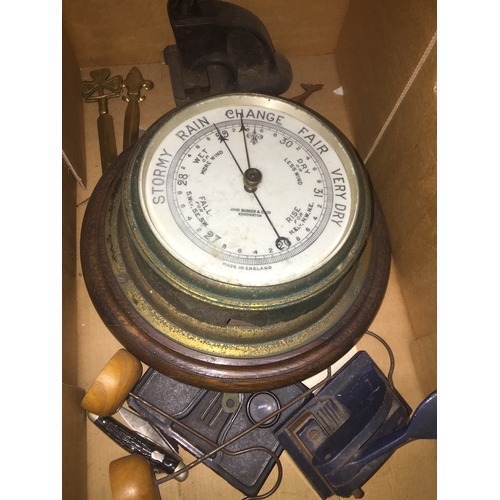 531 - Box with circular barometer etc.