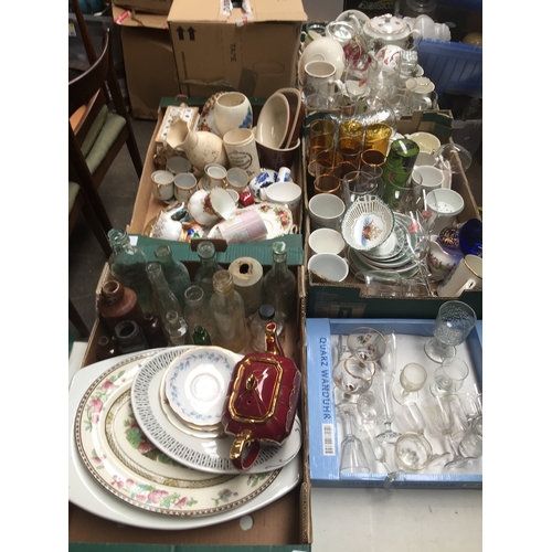 542 - Six boxes of various ceramics and glass etc.