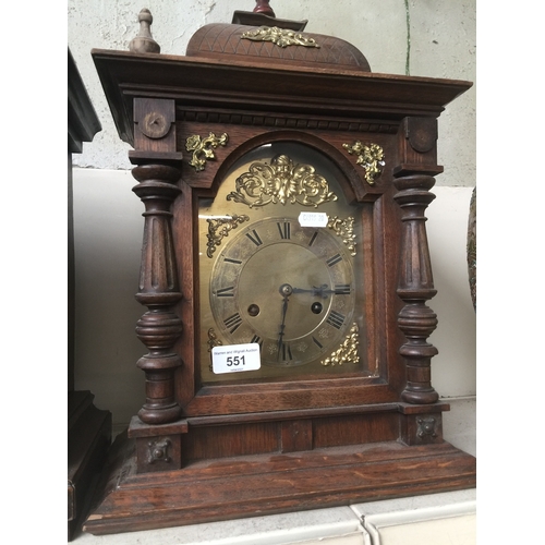 551 - A large German brass dial bracket clock