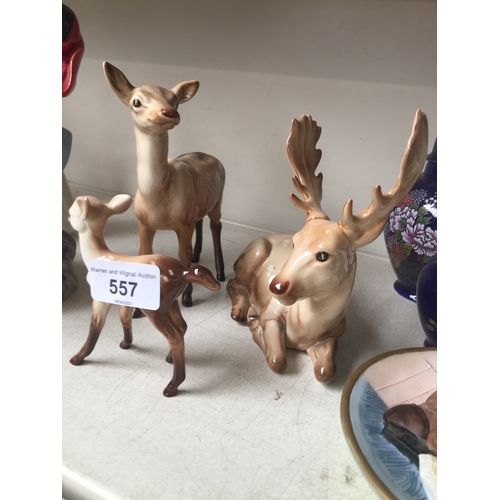 557 - A family of Beswick deer