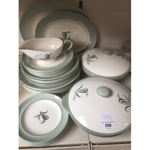 589 - Spode Olympus dinner wares including dinner plates and platters - approx 29 pieces