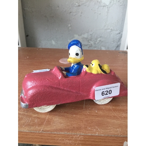 620 - Cast iron Donald Duck car