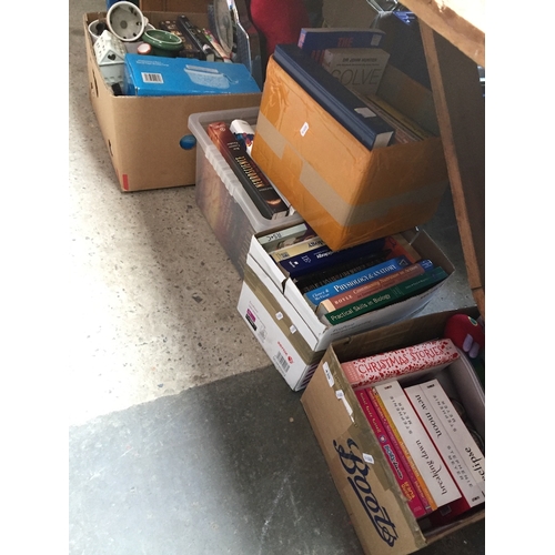 430 - Five boxes of books and other items