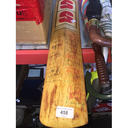 458 - A Stuart Surridge signed cricket bat - Australia VS Pakistan - no year mentioned.