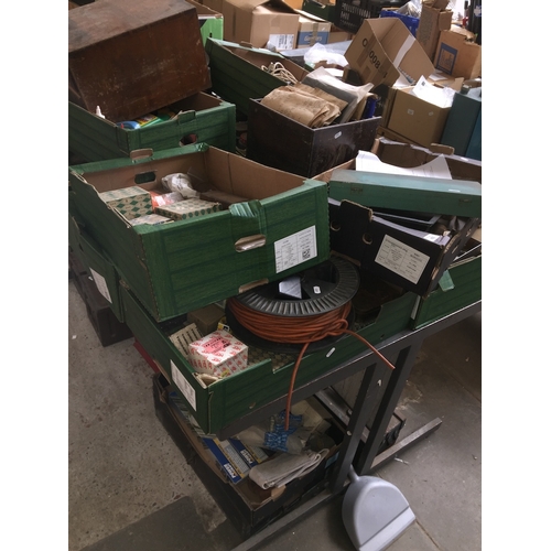 488 - 13 boxes + 4 wooden boxes + 3 metal toolboxes and multidrawer unit of misc tools and related items, ... 