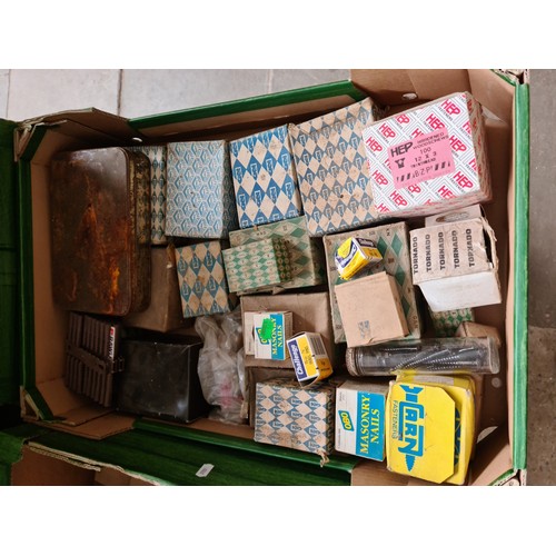 488 - 13 boxes + 4 wooden boxes + 3 metal toolboxes and multidrawer unit of misc tools and related items, ... 