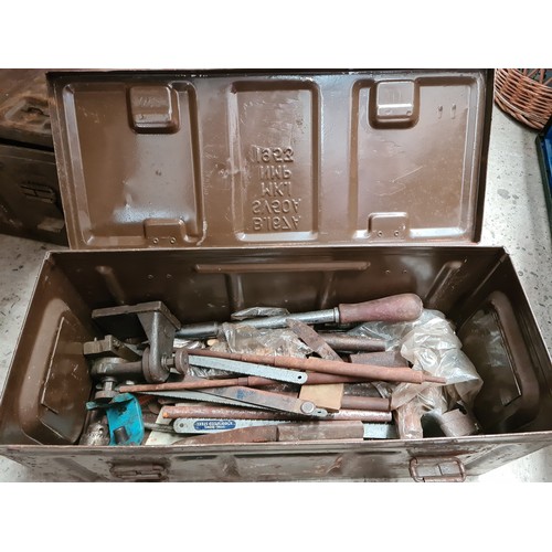 488 - 13 boxes + 4 wooden boxes + 3 metal toolboxes and multidrawer unit of misc tools and related items, ... 