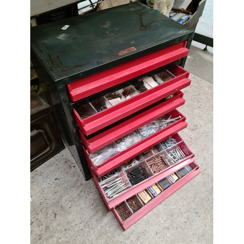 488 - 13 boxes + 4 wooden boxes + 3 metal toolboxes and multidrawer unit of misc tools and related items, ... 