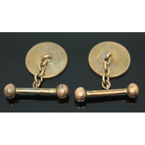 145 - A pair of Chinese cufflinks marked '14', weight 5.53g.