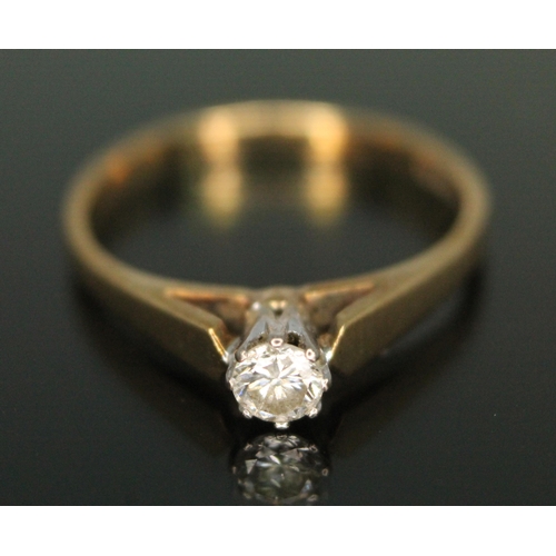 271 - A hallmarked 9ct gold diamond solitaire ring, the round brilliant cut diamond weighing approx. 0.15 ... 