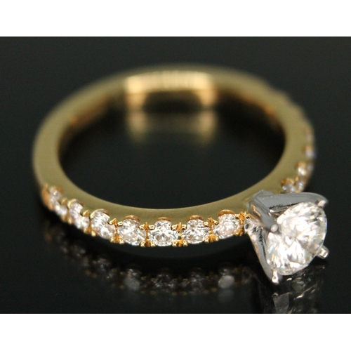 324 - A Love & Passion diamond solitaire ring, the central modern round brilliant cut stone weighing appro... 