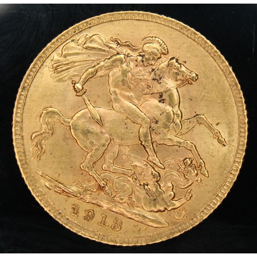 445 - George V gold sovereign 1913 ONLY 10% BUYER'S PREMIUM ON THIS LOT, INCLUSIVE OF VAT, NORMAL ONLINE B... 