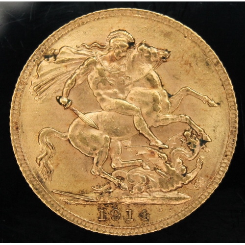 446 - George V gold sovereign 1914 ONLY 10% BUYER'S PREMIUM ON THIS LOT, INCLUSIVE OF VAT, NORMAL ONLINE B... 