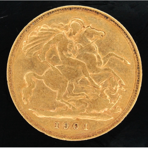 454 - Victoria gold half sovereign 1901 ONLY 10% BUYER'S PREMIUM ON THIS LOT, INCLUSIVE OF VAT, NORMAL ONL... 