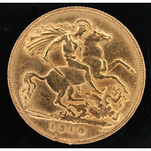 455 - Edward VII gold half sovereign 1910 ONLY 10% BUYER'S PREMIUM ON THIS LOT, INCLUSIVE OF VAT, NORMAL O... 