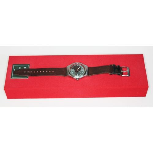 131 - A Swatch X Hacket 1058/1983 stainless steel automatic wristwatch, the signed dial having dog and bow... 