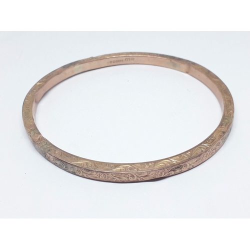 266 - A hallmarked 9ct gold bangle, diam. 7.5cm, weight 9.62g.