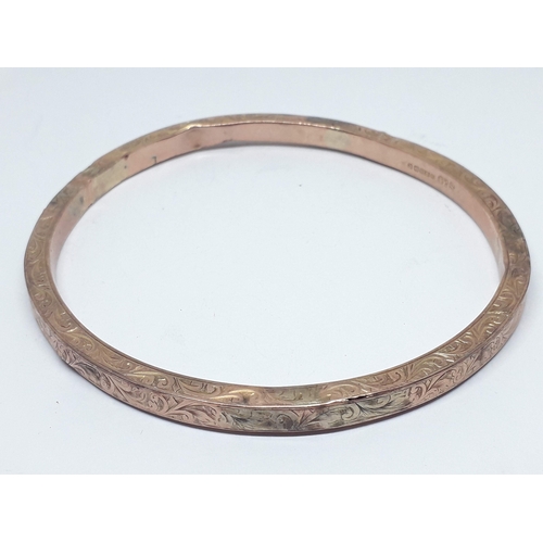 266 - A hallmarked 9ct gold bangle, diam. 7.5cm, weight 9.62g.