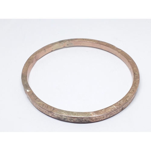 266 - A hallmarked 9ct gold bangle, diam. 7.5cm, weight 9.62g.