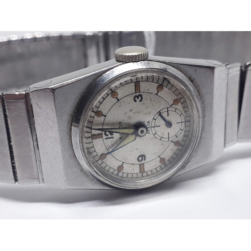 70A - A WWII German Wehrmacht military issue Festa Tresor stainless steel manual wind wristwatch with sign... 