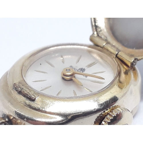 98 - A vintage Carl F Bucherer 17 jewel manual wind pendant watch inside gold plated hinged pendant case ... 