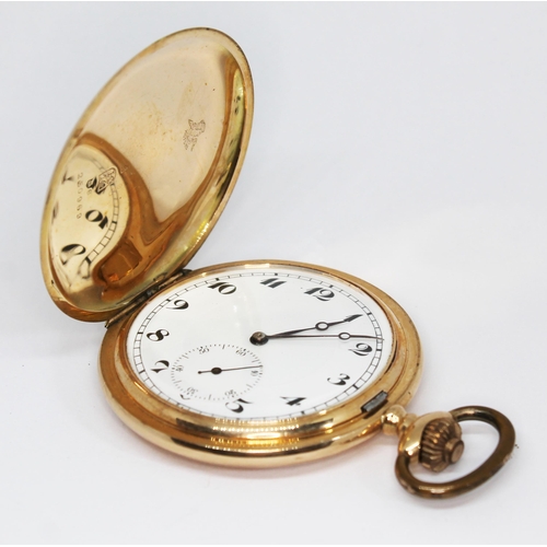 100 - An early 20th century Swiss chronometer pocket watch having white enamel dial with Arabic numerals, ... 