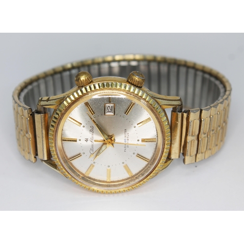 104 - A vintage 1960s gold plated Citizen Alarm Date '41' Para 40M wriswtatch, signed silvered dial with d... 