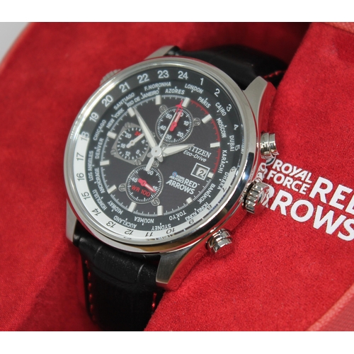 109 - A Citizen Eco-Drive R.A.F. Red Arrows stainless steel chronograph wristwatch, circa 2015, the signed... 