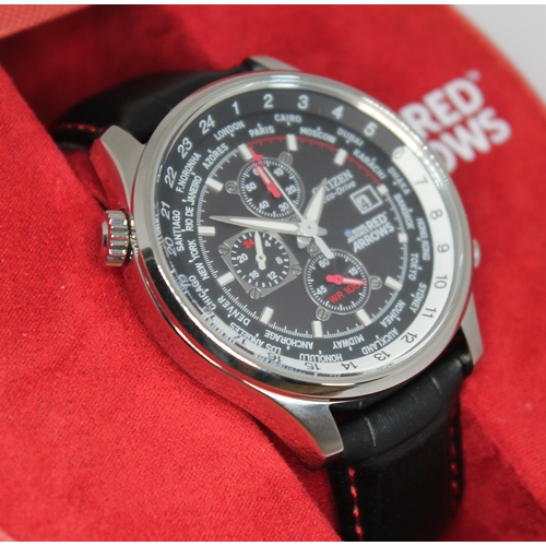 109 - A Citizen Eco-Drive R.A.F. Red Arrows stainless steel chronograph wristwatch, circa 2015, the signed... 