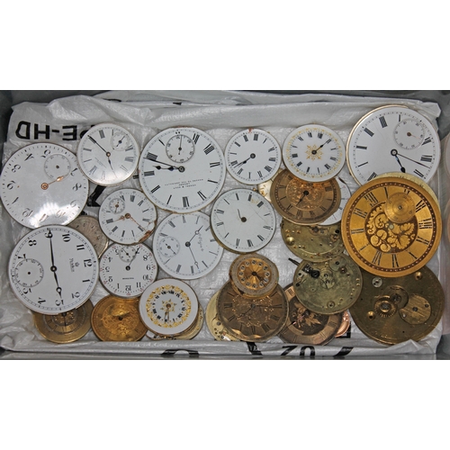 124 - A collection of various pocket watch movements and dials.