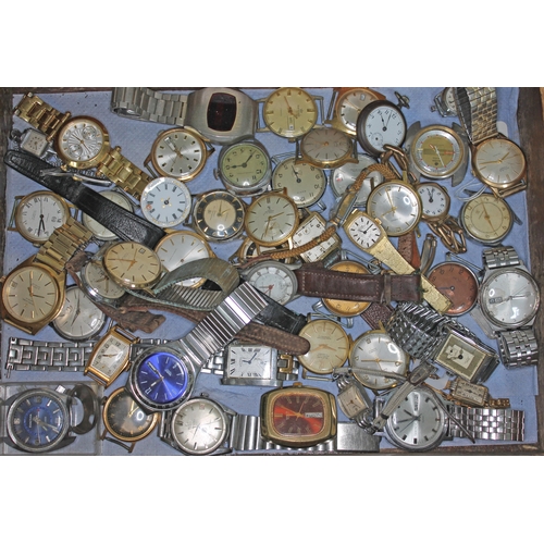 125 - A collection of 50 mixed mainly mechanical gents and ladies wristwatches, Seiko, Sekonda, Ingersoll,... 