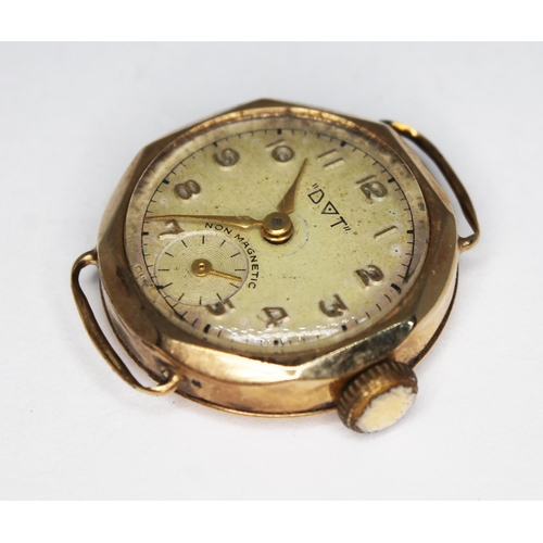 151 - A 1950s 9ct gold ladies wristwatch, the dial signed 'Dot', the 15 jewel cal. FHF 63 manual wind move... 