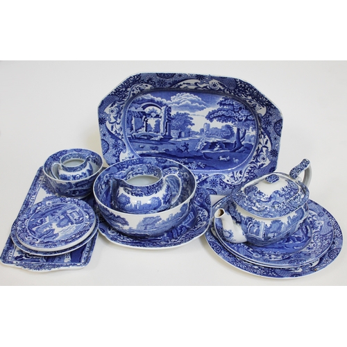 359 - Thirteen pieces of Copeland Spodes Italian including a platter, a tray, teapot etc.