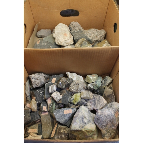 376 - A rock and mineral collection, various specimens including crystals etc.