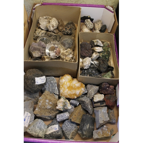 376 - A rock and mineral collection, various specimens including crystals etc.