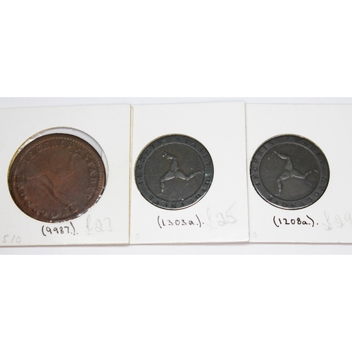 321 - A group of seventeen coins to include 4 x Isle of Man Pennies various dates 1733 to 1813, 5 x Isle o... 