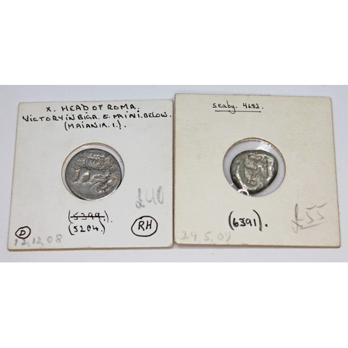 340 - A group of ten ancient coins to include 1 x Pontus Amisos 300-250 B.C hemidrachm: head of Tyche & ow... 