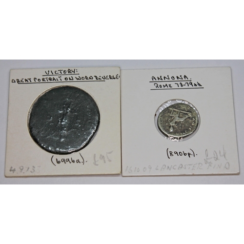 346 - A group of fourteen ancient Roman coins to include 1 x Claudius 41-54 A.D sestertius: rev: spes Augu... 