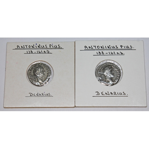 353 - A group of twelve ancient Roman coins Antoninus Pius 138-161 A.D denarius to include 1 x Pax, 1 x Mo... 