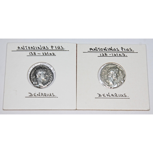 353 - A group of twelve ancient Roman coins Antoninus Pius 138-161 A.D denarius to include 1 x Pax, 1 x Mo... 