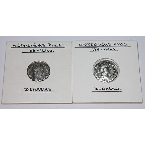 353 - A group of twelve ancient Roman coins Antoninus Pius 138-161 A.D denarius to include 1 x Pax, 1 x Mo... 